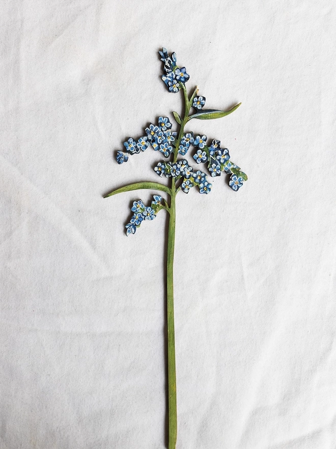 Wooden Forget Me Not Stem, displayed on a white background