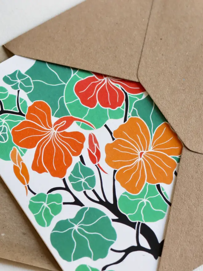 nasturtium flower notecard set