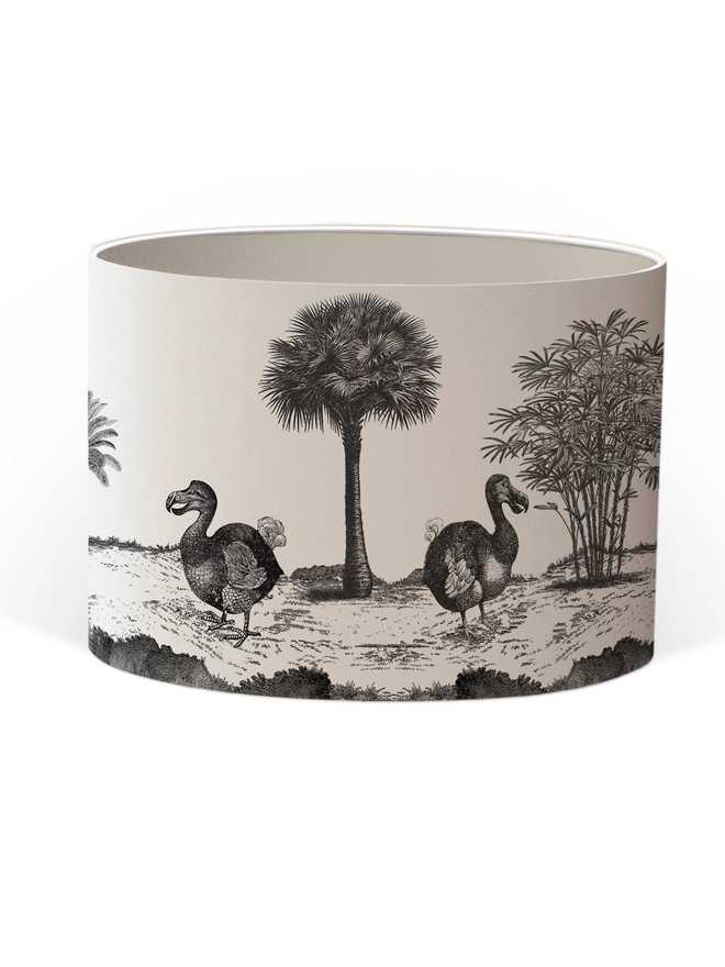 Handmade dodo bird lampshade with vintage illustration design for unique artisan interiors