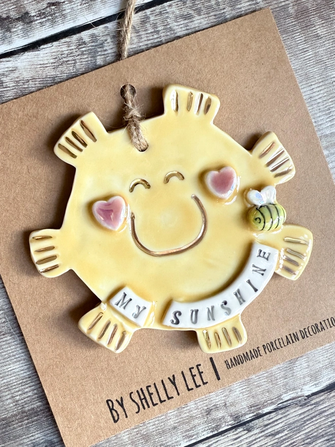 Handmade porcelain hanging sunshine 
