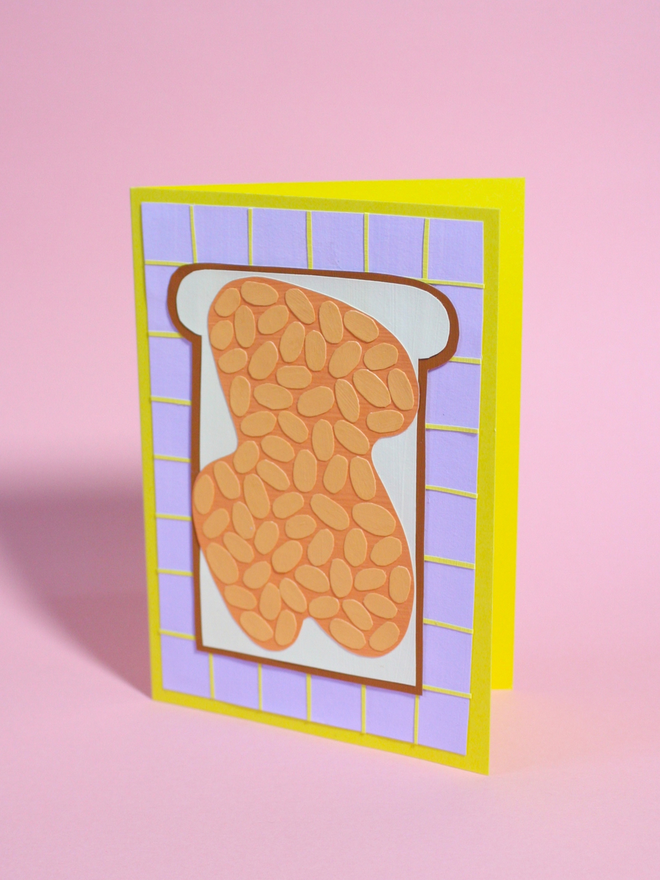 Beans On Toast Collaged Card