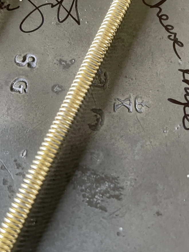 detail of makers mark