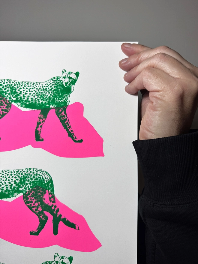 riple Cheetahs - Screen Printed Poster - Close up top right