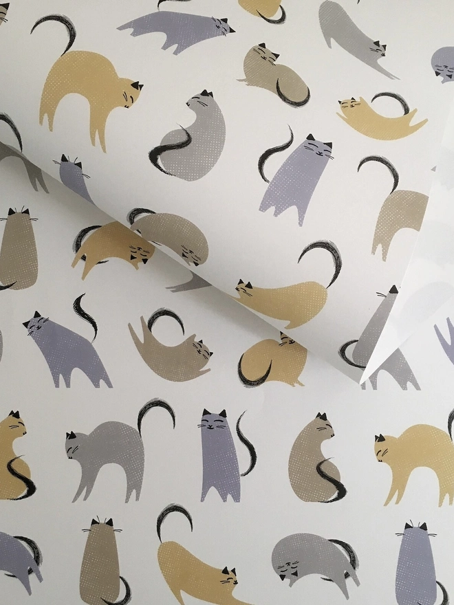 Grey And Orange Cat Wrapping Paper