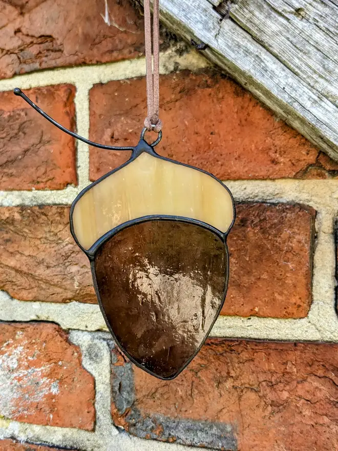 Stained Glass Acorn Suncatcher