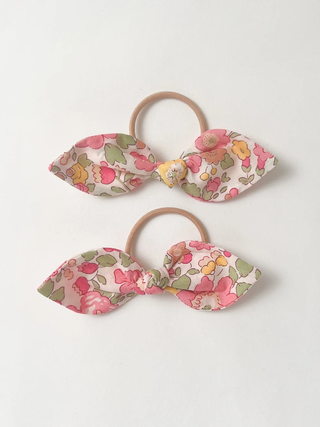 Liberty Hair Bobbles for Girls with Metallic florals
