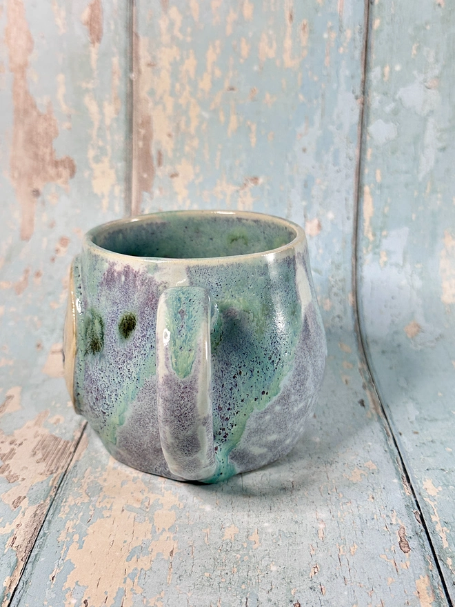 Green and Purple Christmas Snow Globe Mug