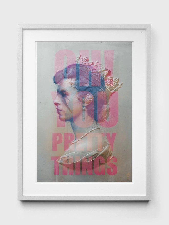 David Bowie Pretty Things Art Print - White Frame