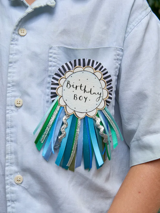 Birthday Boy Badge Ocean Blue