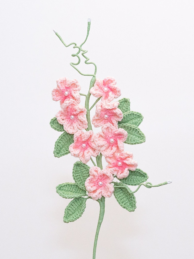pink crochet cherry blossom