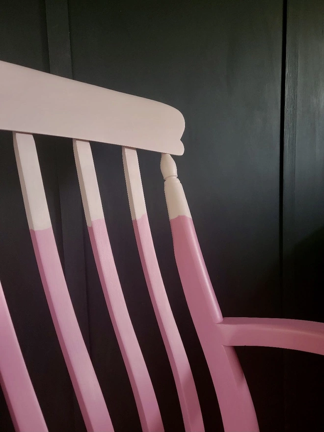  Painted Wooden Rocking Chair Pink