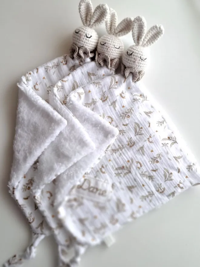 Personalised Beige Bunny Snuggle Comforter