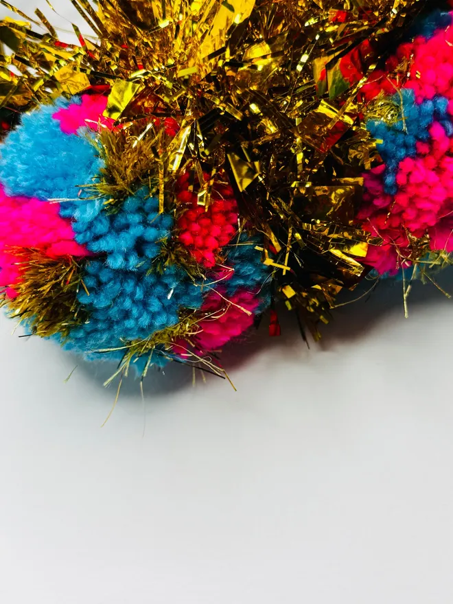 Pom Pom headband tinsel headband pink headband Pom Pom festival headband party headband gold tinsel headband LGBTQ headband lgbtq festival pride