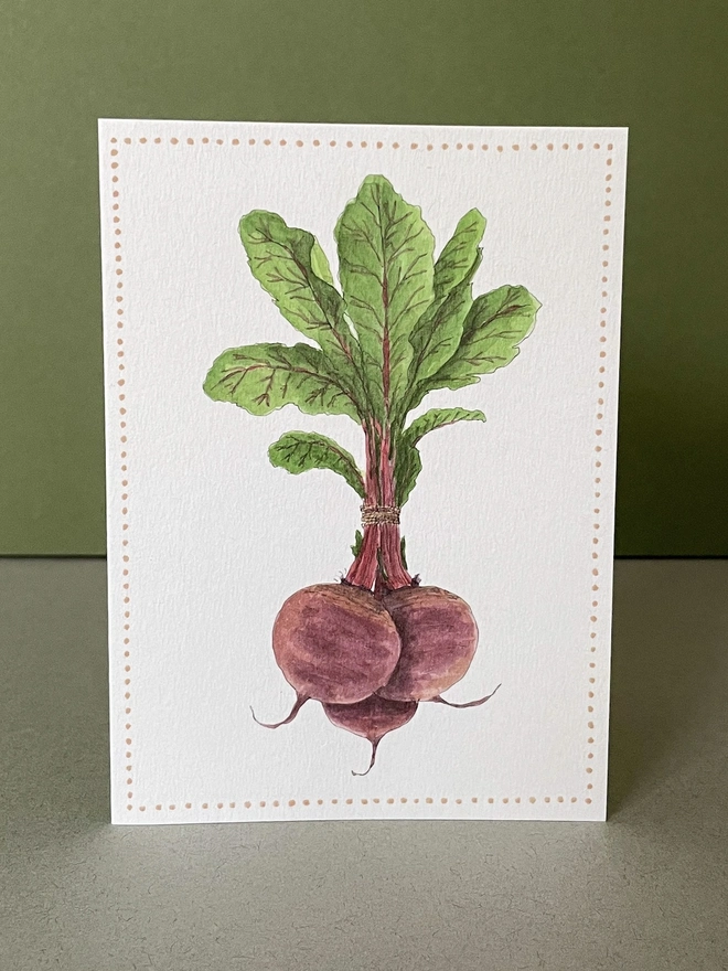 Garden Lover's Watercolour Beetroot Greetings Card 