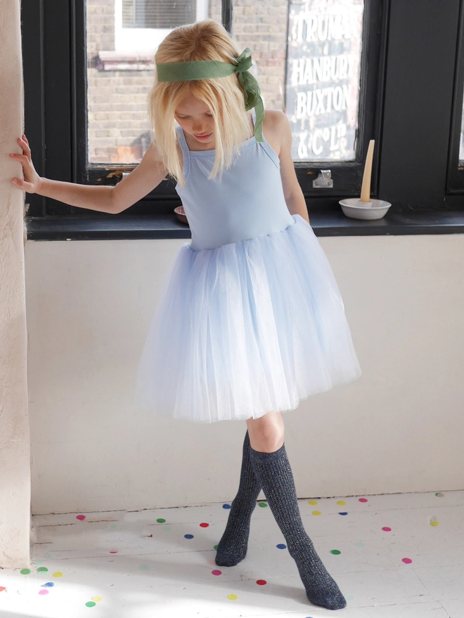 sky blue tulle ballet tutu dress