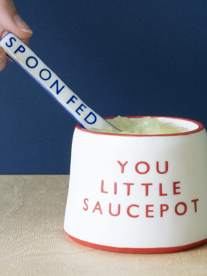 'You Little Saucepot' Red Ceramic Pot