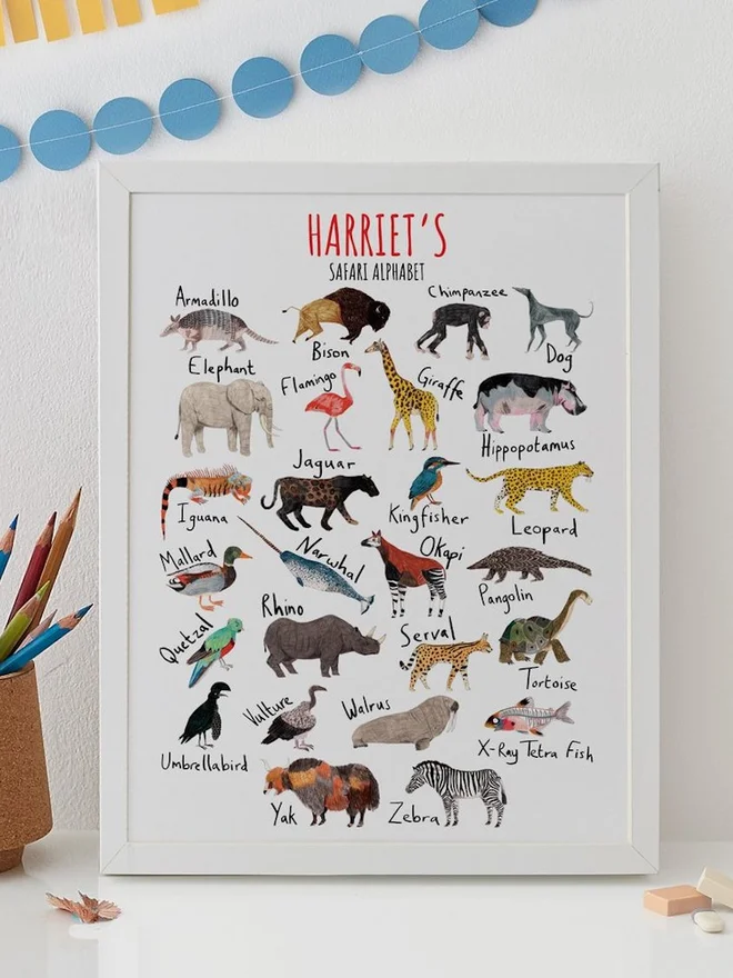 Personalised Animal Alphabet Print