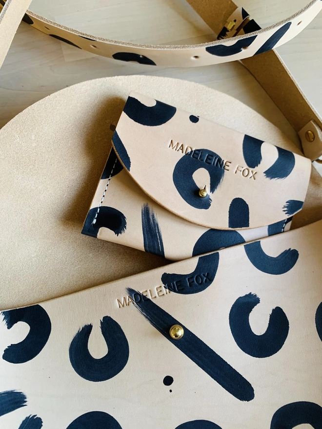 Personalised leopard leather  bag 