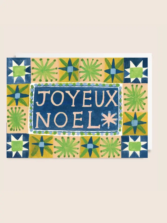 'Joyeux Noel' Card, against a light background. 