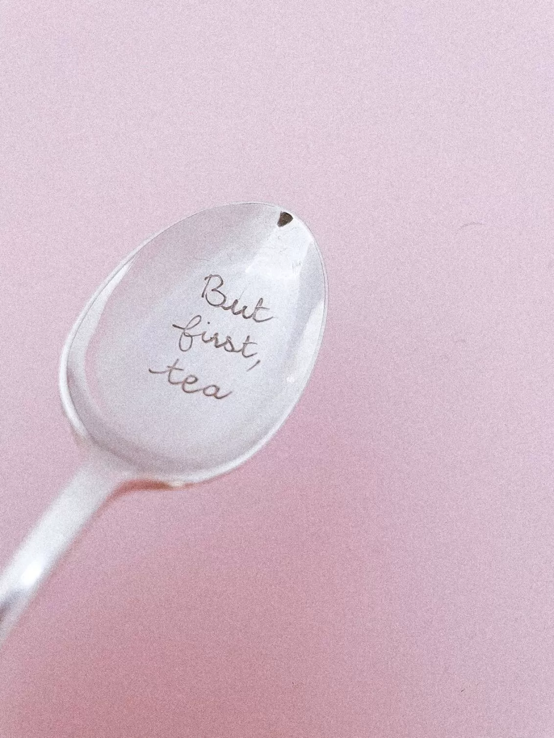 But First, Tea - Engraved Vintage Spoon