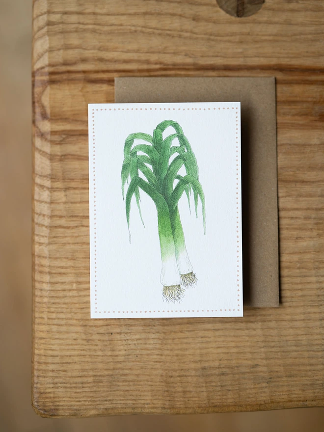 watercolour leek card