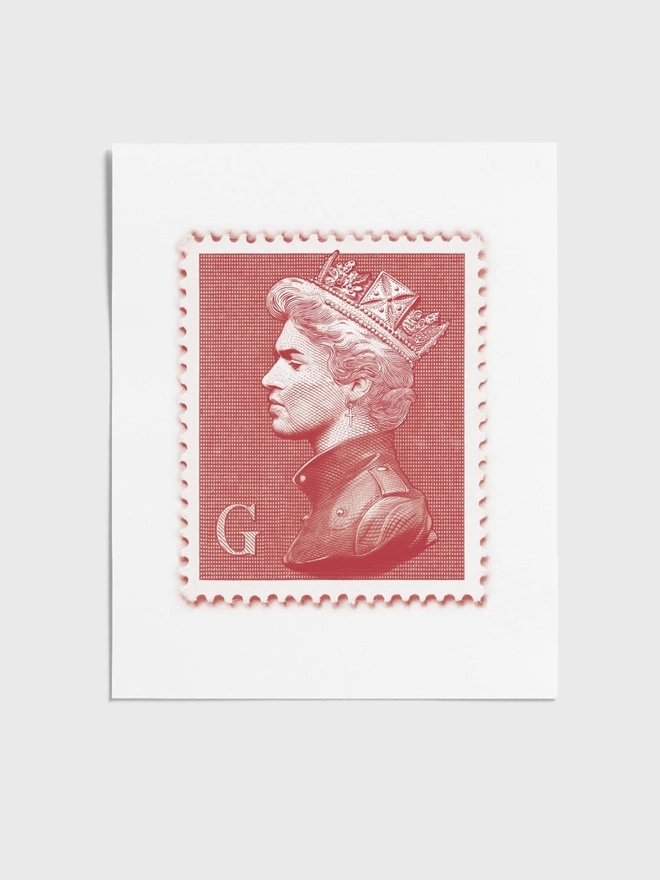 George Michael Red Stamp - Unframed