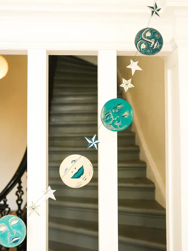 Man On The Moon Sewn Garland (Set Of 6)
