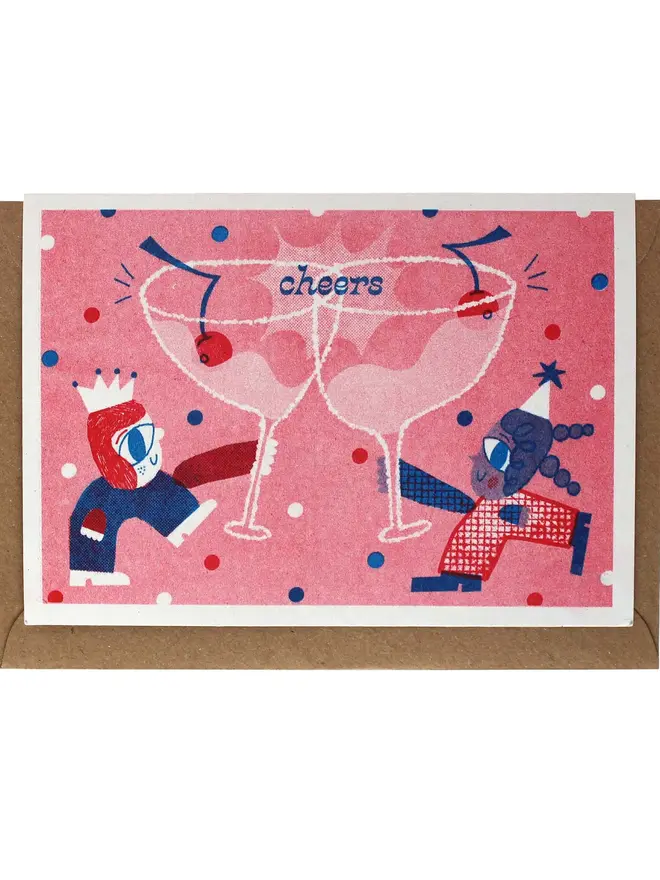 'Cheers' A6 Riso Christmas Card