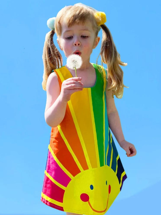 sunshine rainbow girls party dress