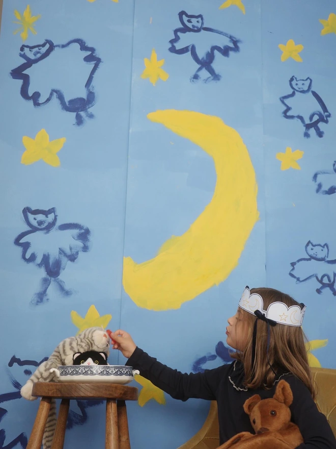 Halloween crown moons stars cats bats treats