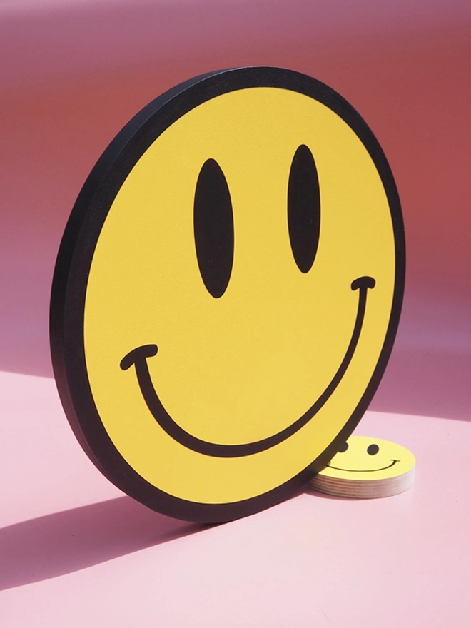 Big Smiley pink background