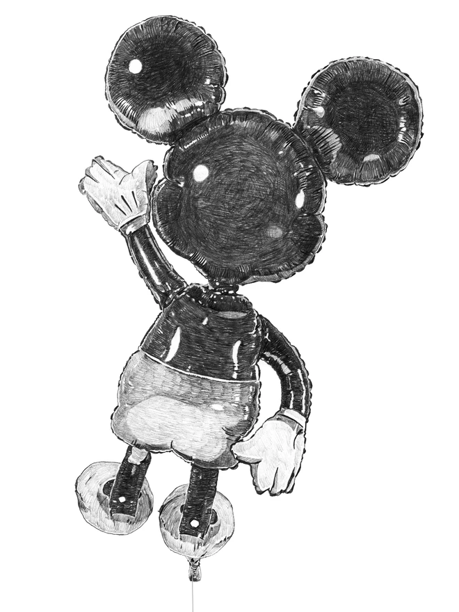 Detail of the artwork of the Mickey illustration