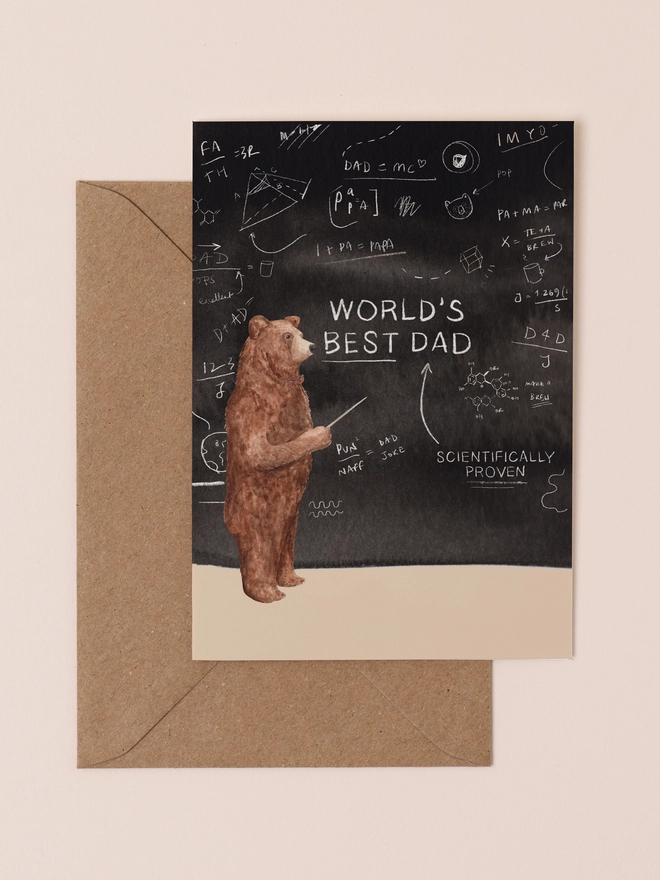 World's best dad father's day card with envelope