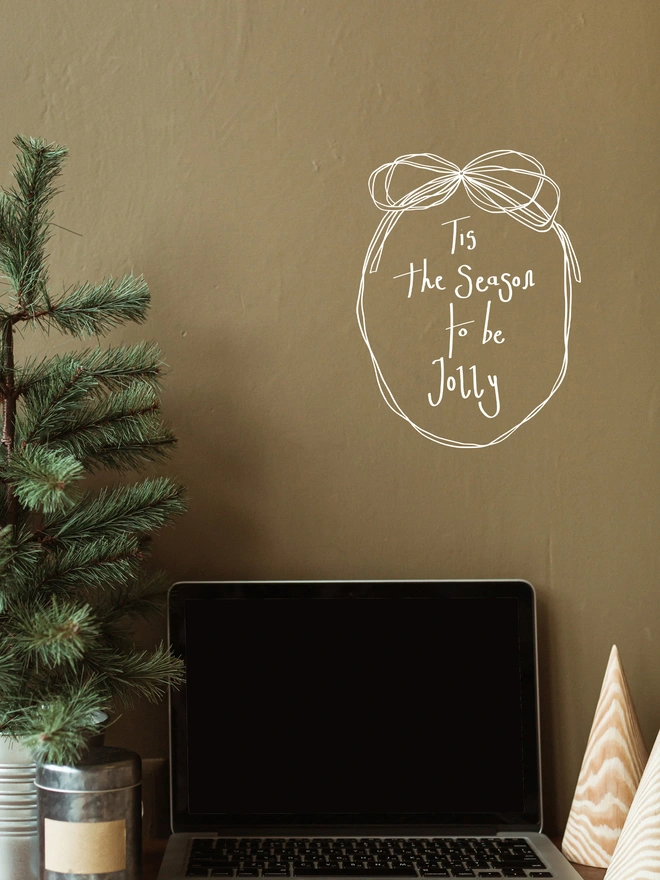 tis the season to be jolly christmasmirror sticker