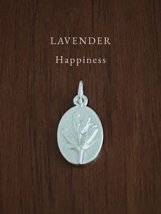 Lavender Medal Charm ~ Sterling Silver