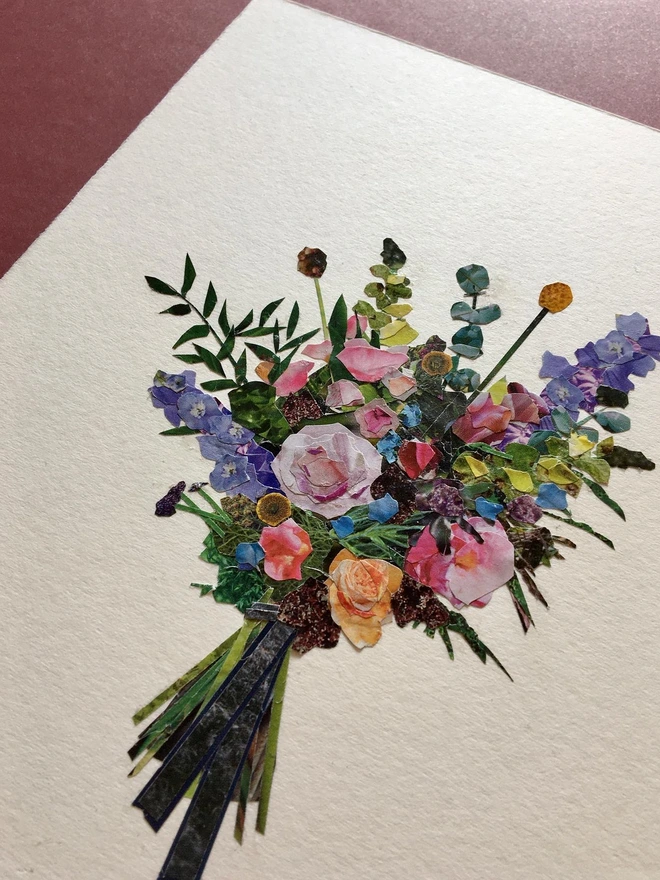 Recycled Paper Bouquet Collage