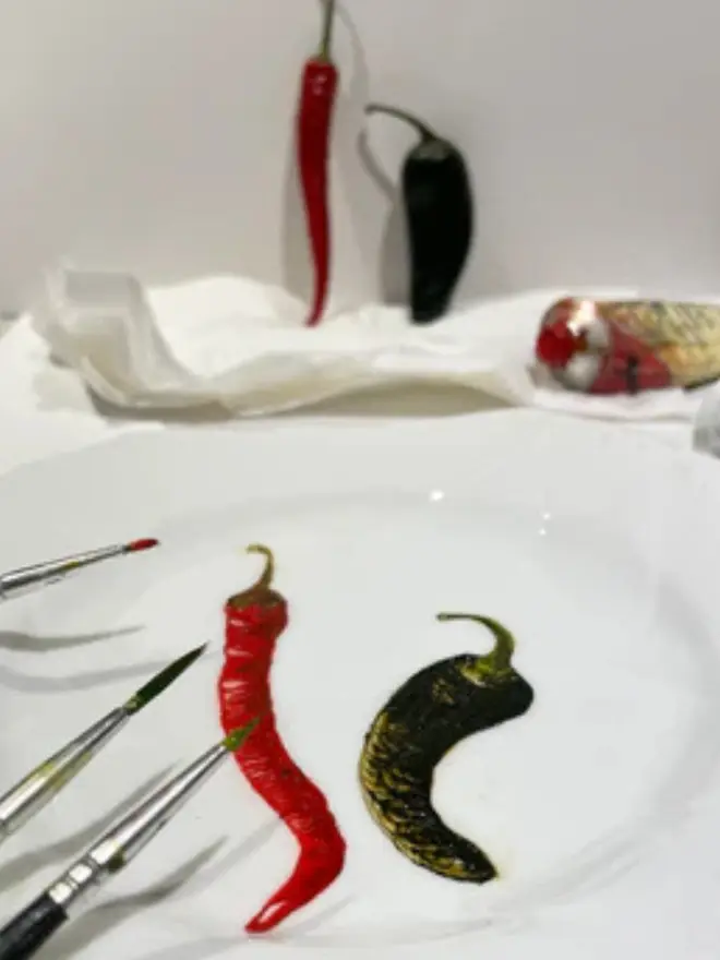 Still life study in the studio.