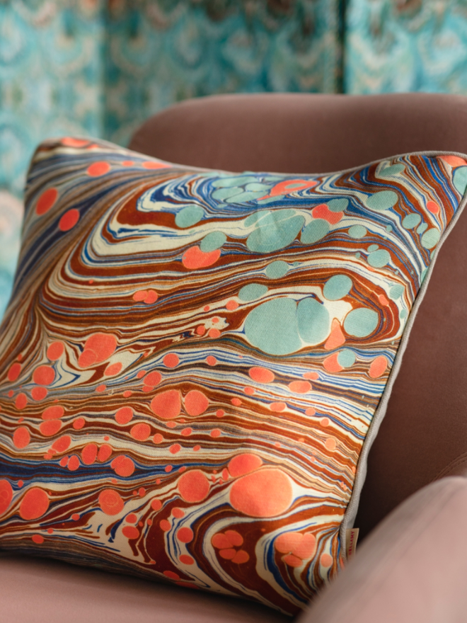 colourful handmade linen cushion