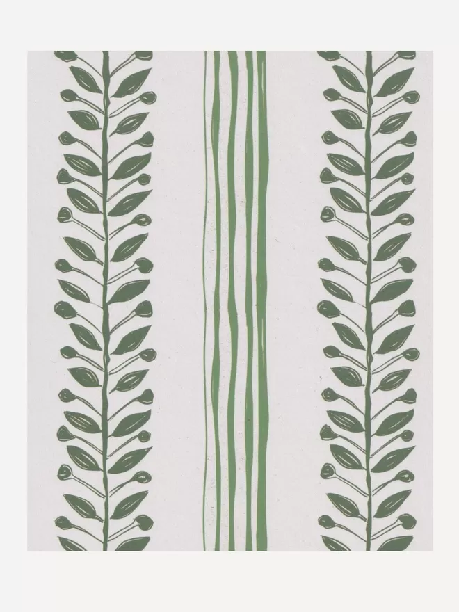 Annika Reed Studio Olive Wallpaper seen as a sample.