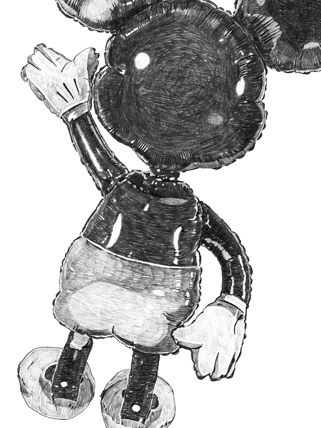 Detail of the artwork of the Mickey illustration