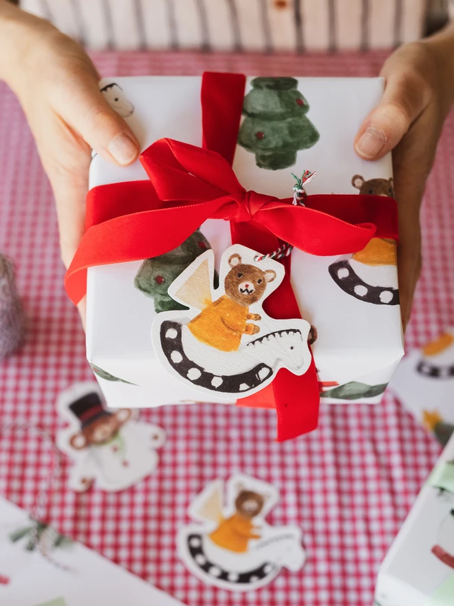 Christmas Rocking Horse Gift Tag 