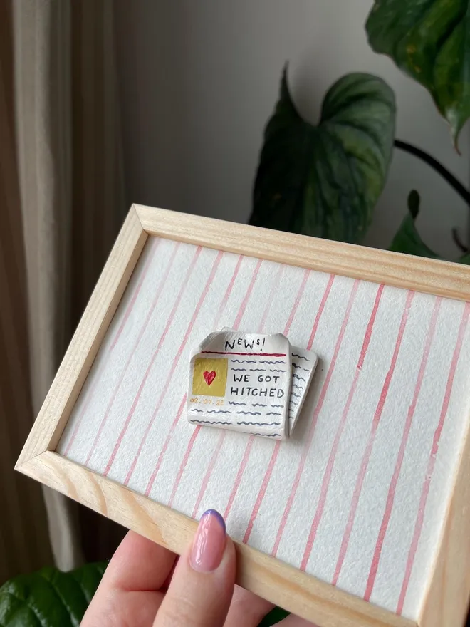 'We Got Hitched' Framed Newspaper Keepsake