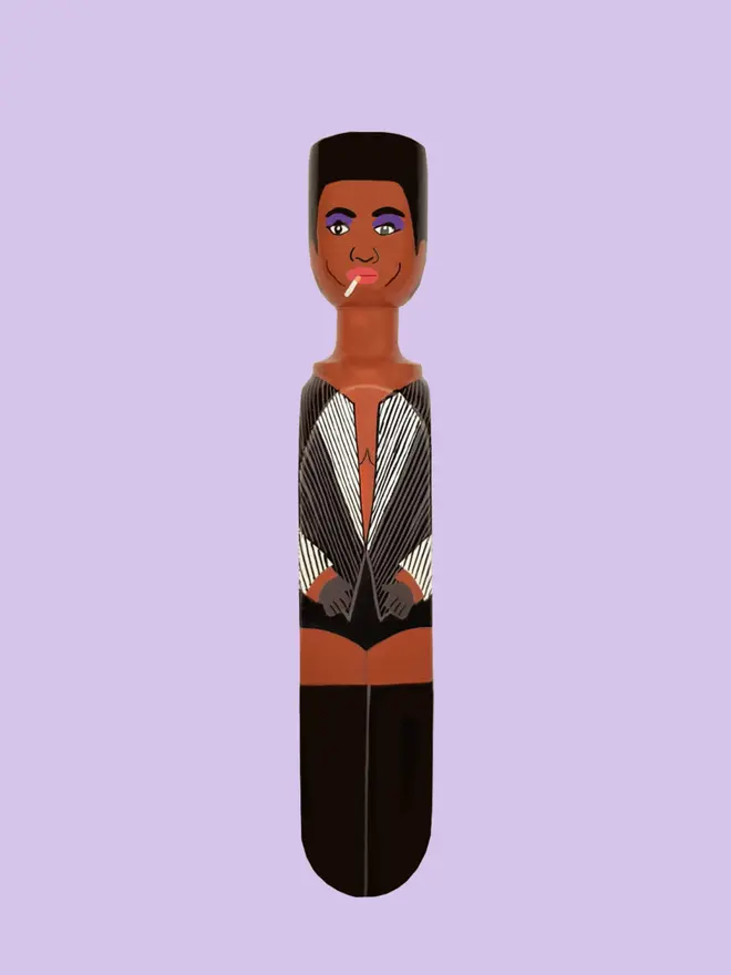gracey door stop on purple background