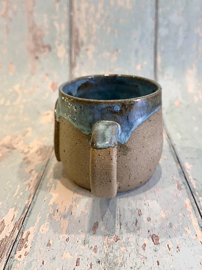 Blue Christmas Snow Globe Mug