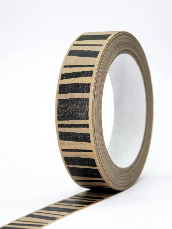 25mm Striped Brown Paper Tape