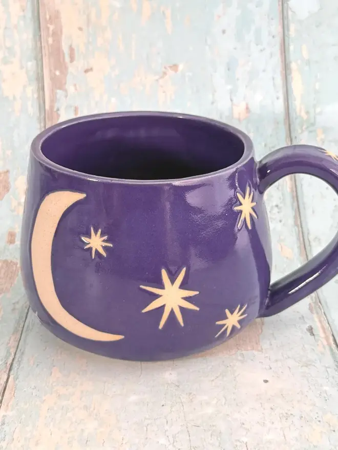 purple moon mug