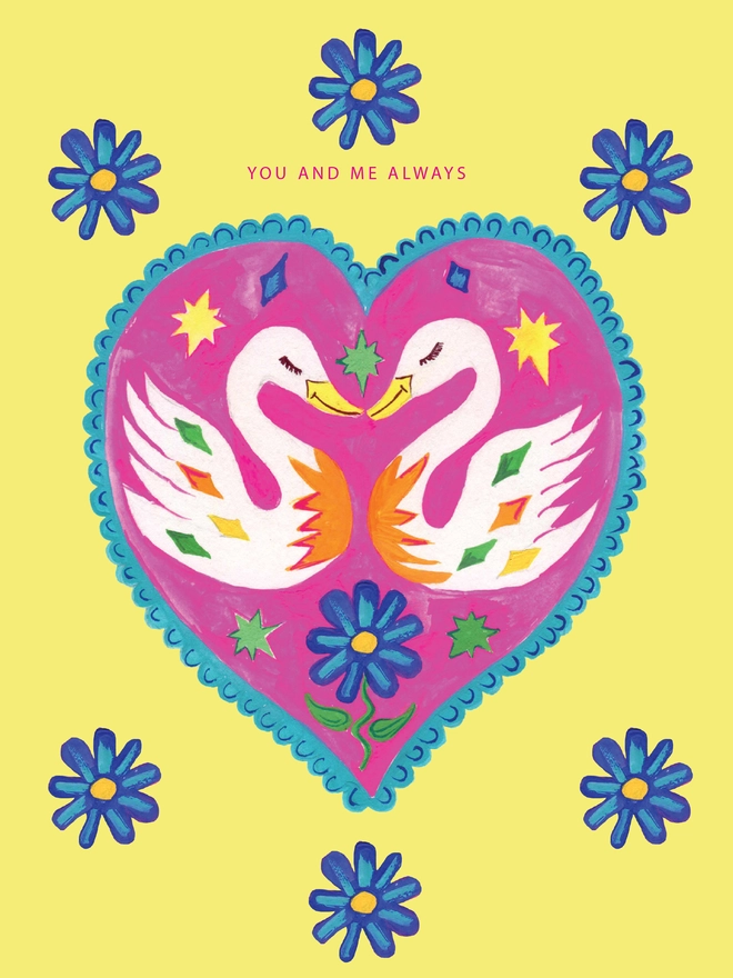 swan anniversary card