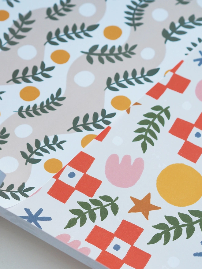 Waves pattern eco wrapping paper