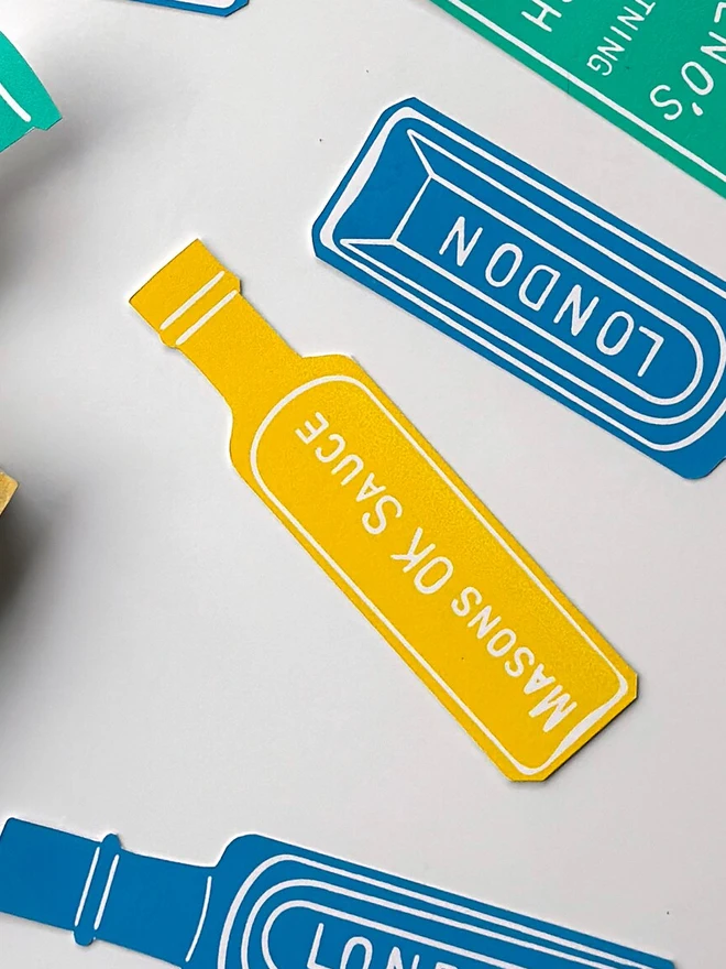Handprinted Vintage Bottle Bookmark