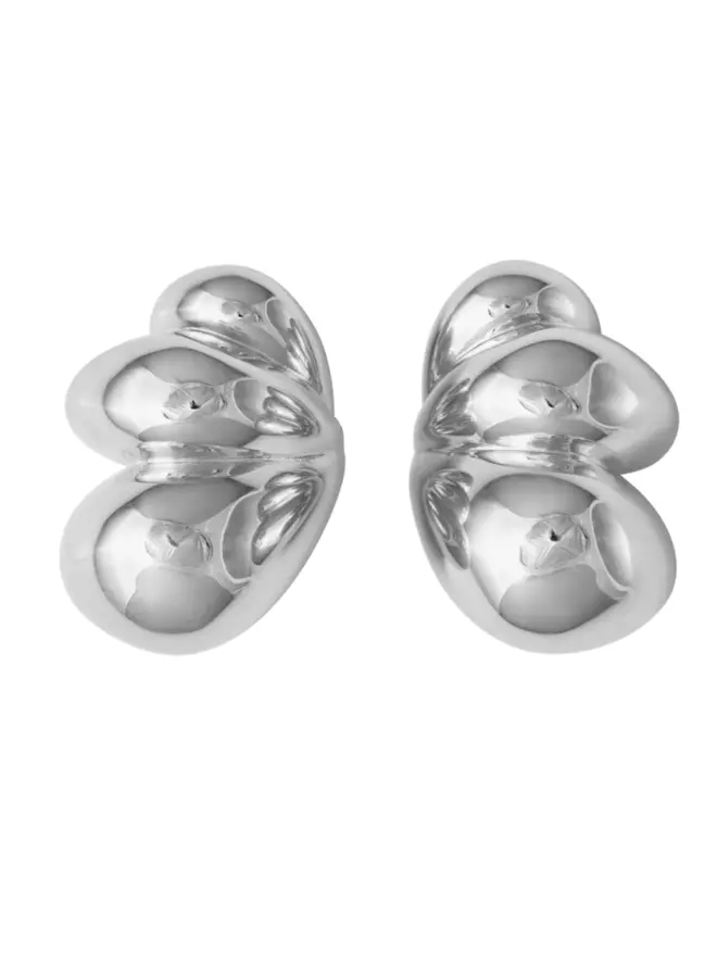 Loel Silver Puffy Wing Earrings